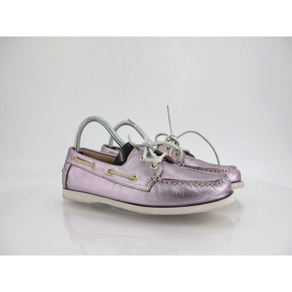 Sebago Seashell Two Eye Loafer Womens 8.5M Pink Metallic Comfort Moc Toe Flat - Picture 1 of 13
